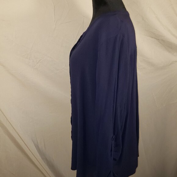 Jaclyn Smith Navy Blue Blouse XXL/EEG - Picture 2 of 4